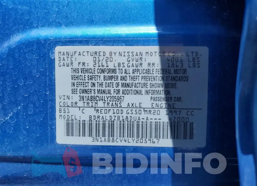 3N1AB8CV4LY205967 Photo# 12