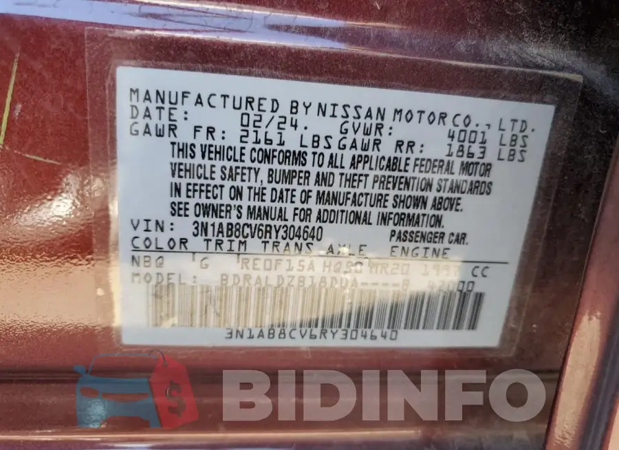 3N1AB8CV6RY304640 Photo# 12