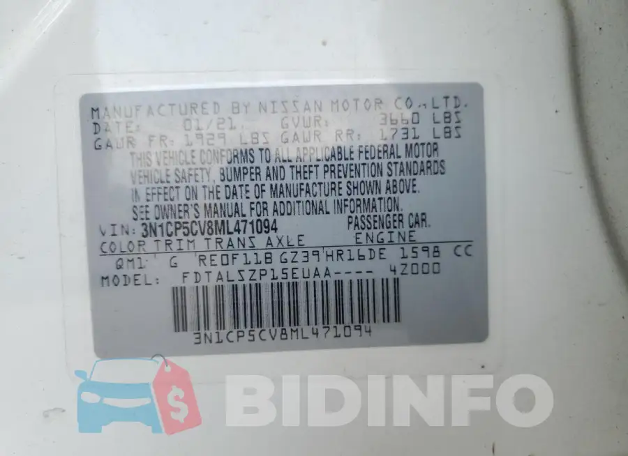 3N1CP5CV8ML471094 Photo# 13
