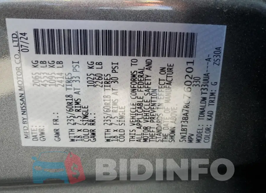 5N1BT3BA7RC760201 Photo# 13