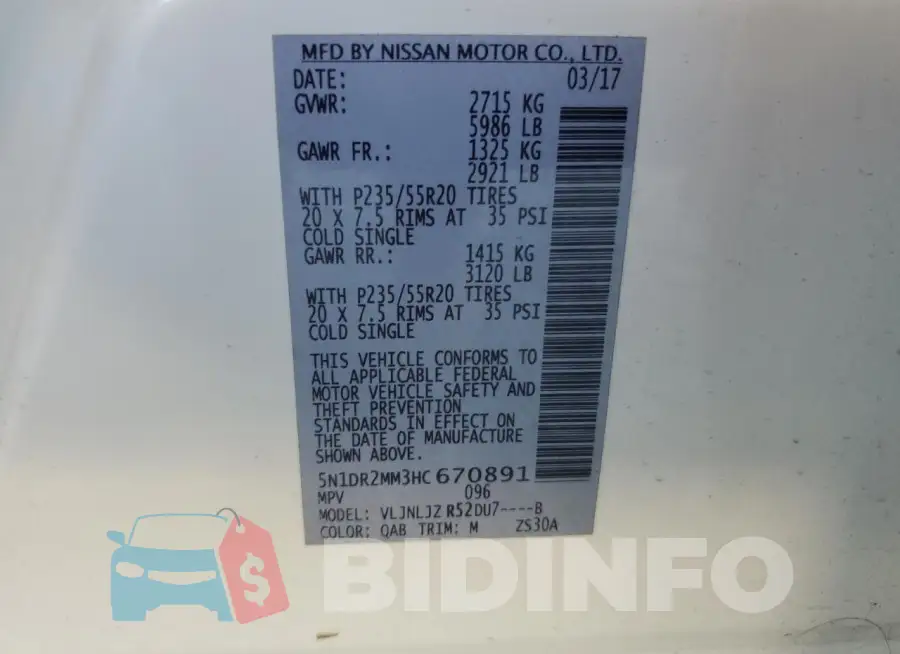 5N1DR2MM3HC670891 Photo# 13