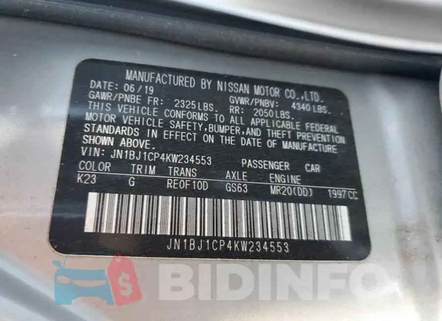 JN1BJ1CP4KW234553 Photo# 12