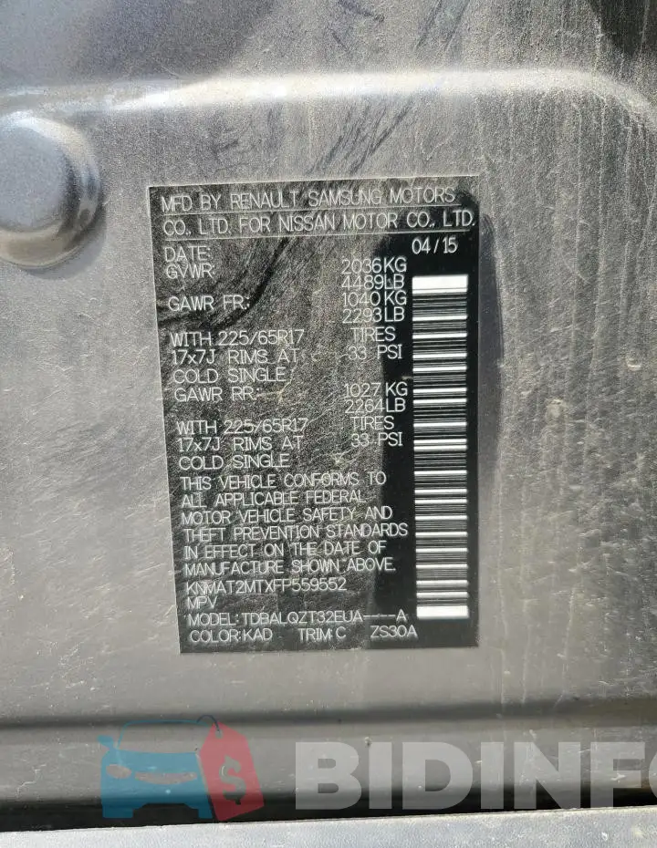 KNMAT2MTXFP559552 Photo# 13