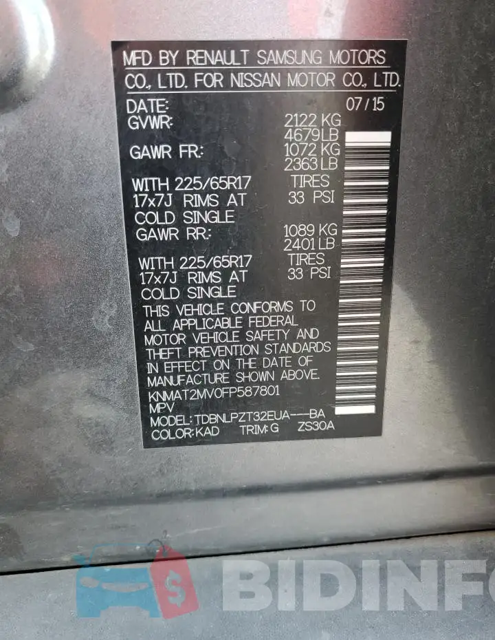 KNMAT2MV0FP587801 Photo# 13