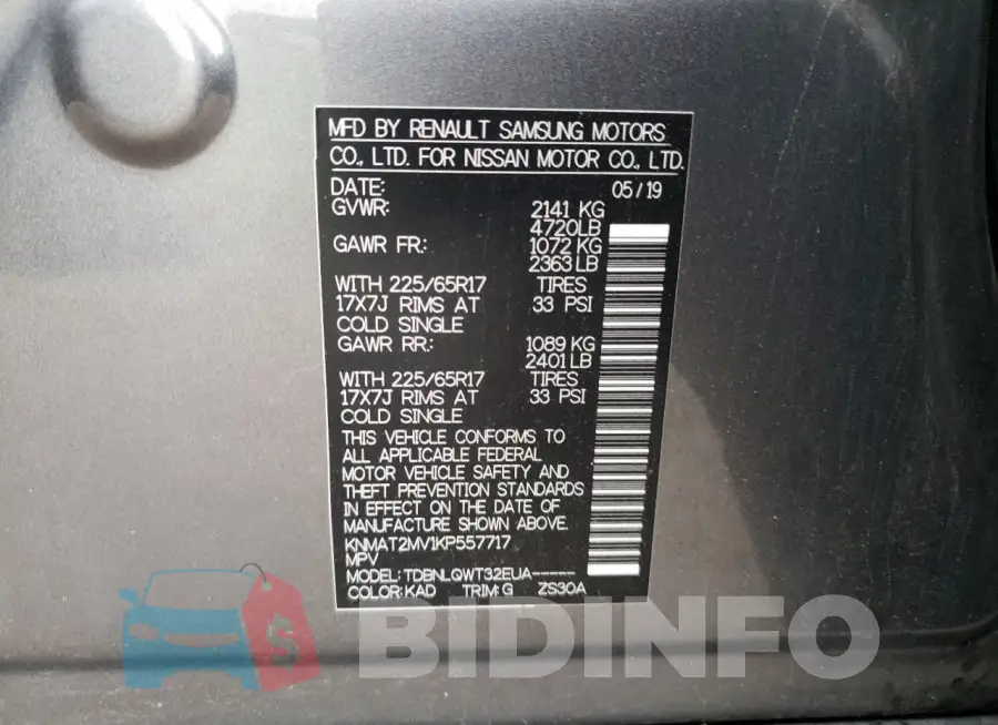 KNMAT2MV1KP557717 Photo# 13