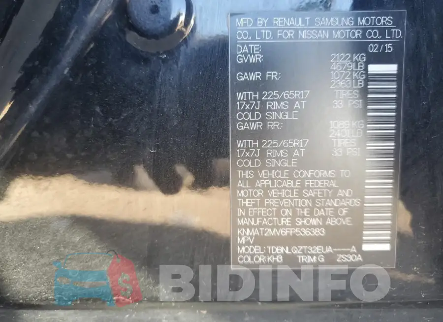 KNMAT2MV6FP536383 Photo# 13