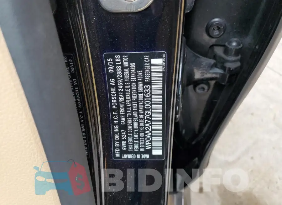 WP0AA2A77GL001633 Photo# 12
