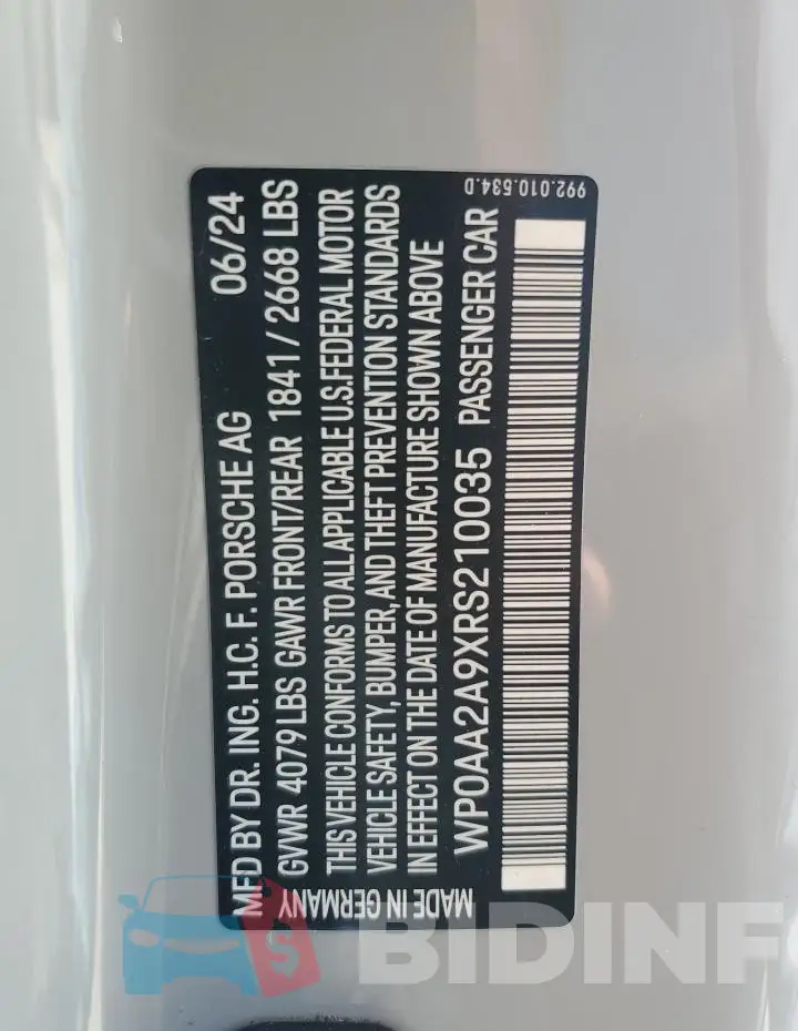 WP0AA2A9XRS210035 Photo# 12