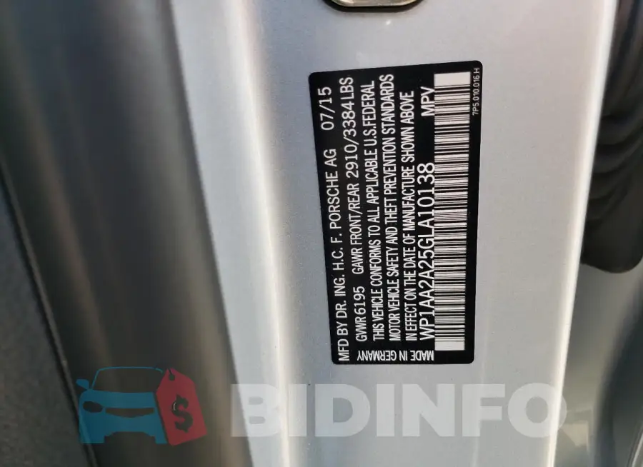 WP1AA2A25GLA10138 Photo# 13