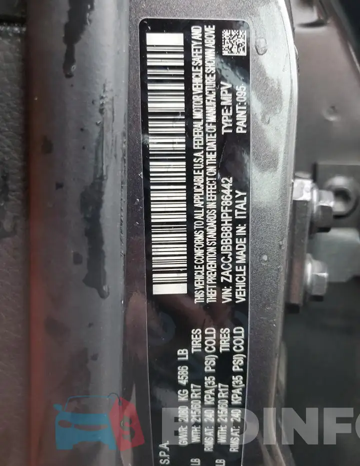 ZACCJBBB8HPF86442 Photo# 13