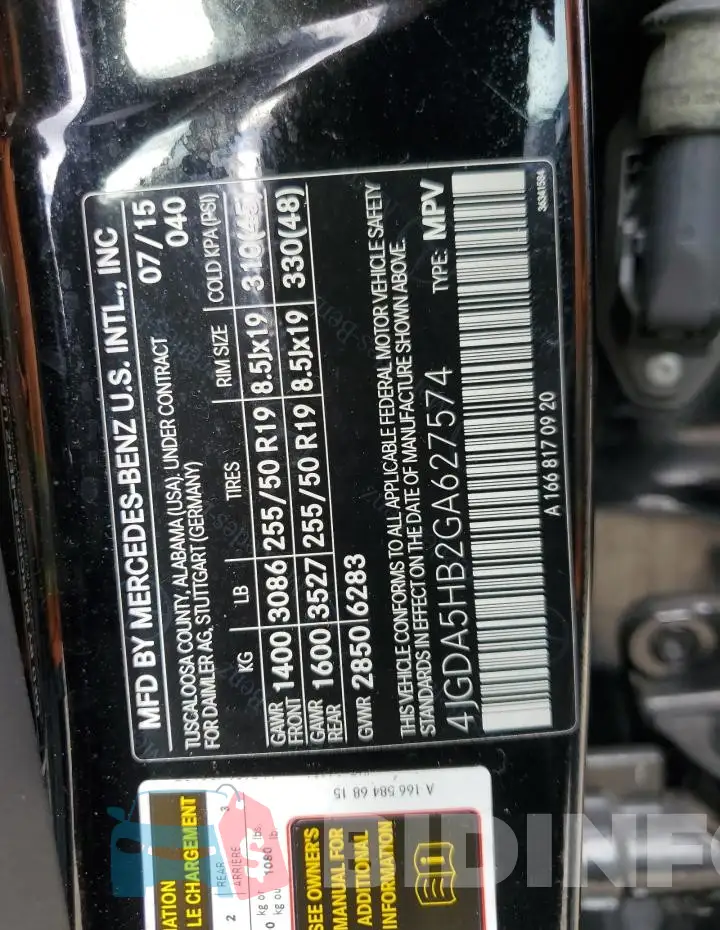 4JGDA5HB2GA627574 Photo# 13