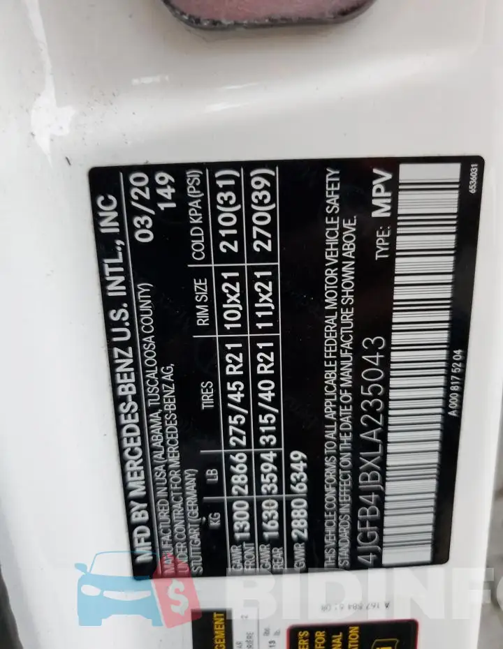 4JGFB4JBXLA235043 Photo# 14