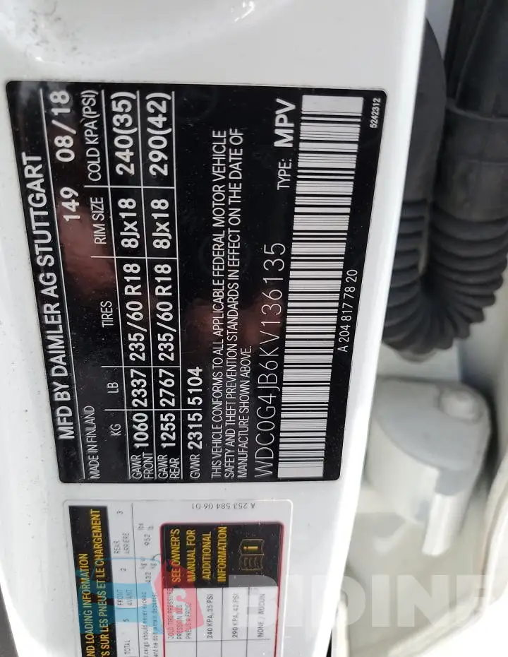WDC0G4JB6KV136135 Photo# 13