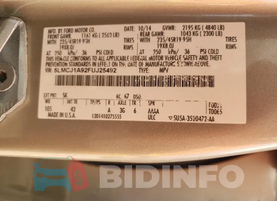 5LMCJ1A92FUJ25492 Photo# 12