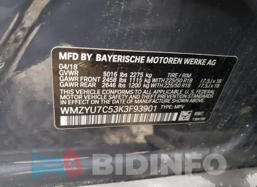 WMZYU7C53K3F93901 Photo# 13
