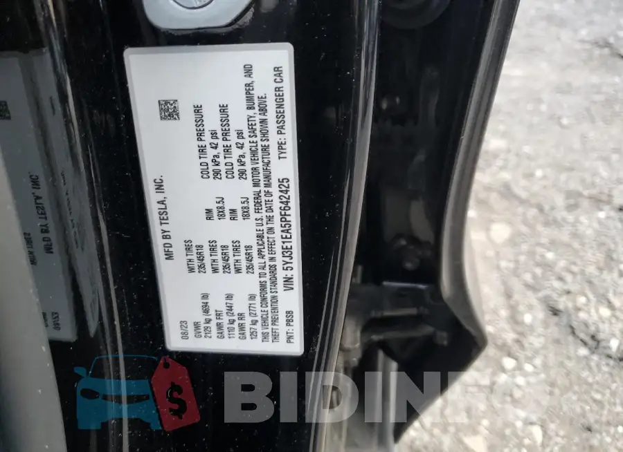 5YJ3E1EA5PF642425 Photo# 12