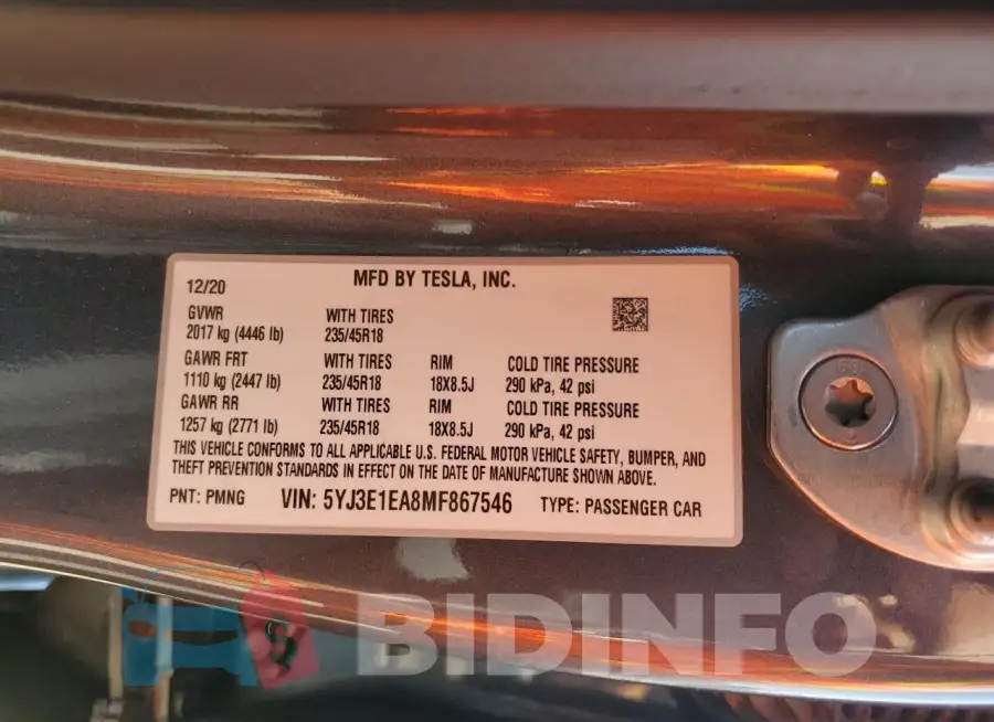 5YJ3E1EA8MF867546 Photo# 12
