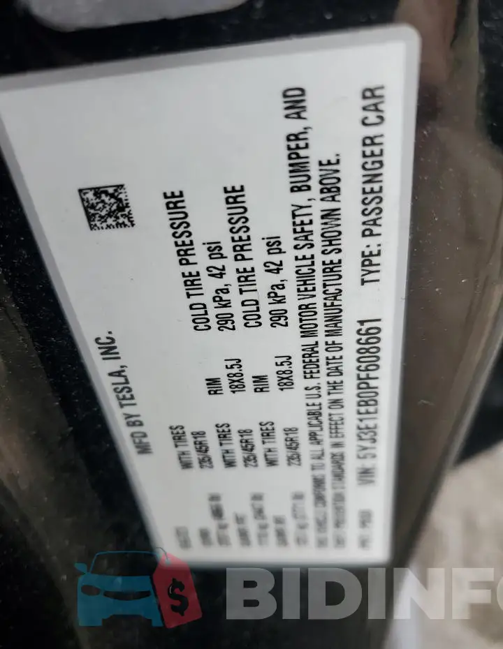 5YJ3E1EB0PF608661 Photo# 12