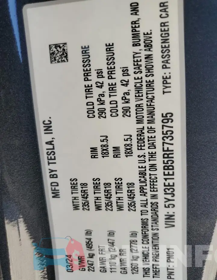 5YJ3E1EB5RF735795 Photo# 12