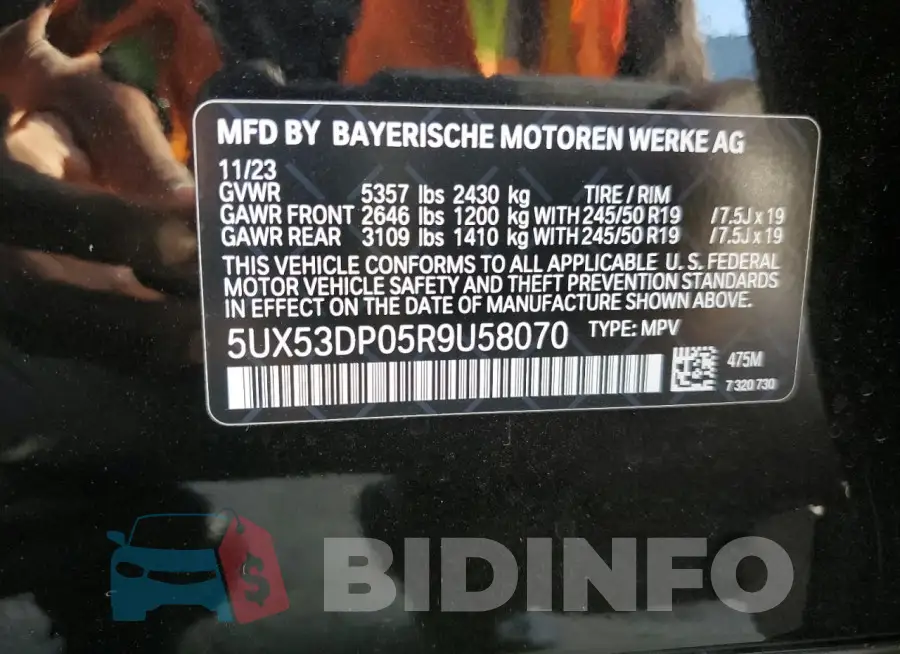 5UX53DP05R9U58070 Photo# 12