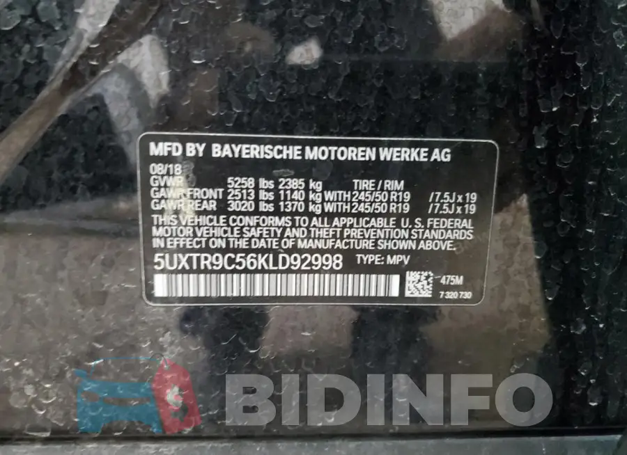5UXTR9C56KLD92998 Photo# 13