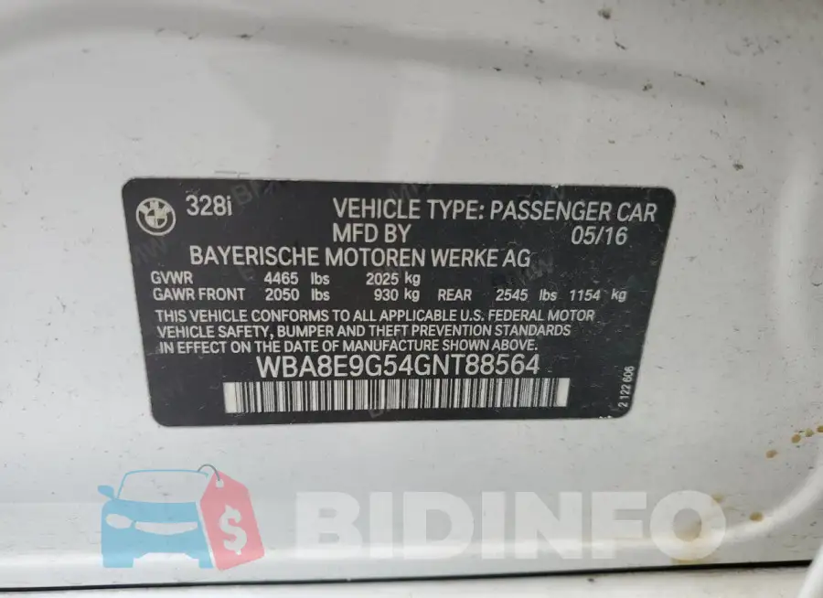 WBA8E9G54GNT88564 Photo# 13