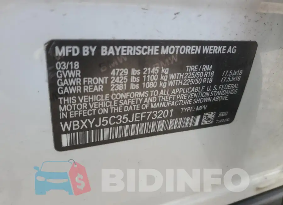 WBXYJ5C35JEF73201 Photo# 13