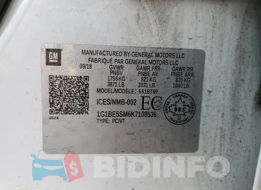 1G1BE5SM6K7108536 Photo# 13