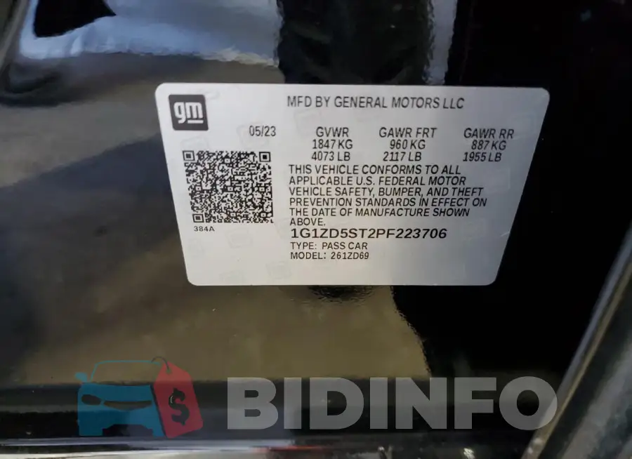 1G1ZD5ST2PF223706 Photo# 12