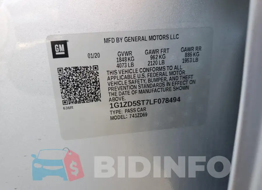 1G1ZD5ST7LF078494 Photo# 12