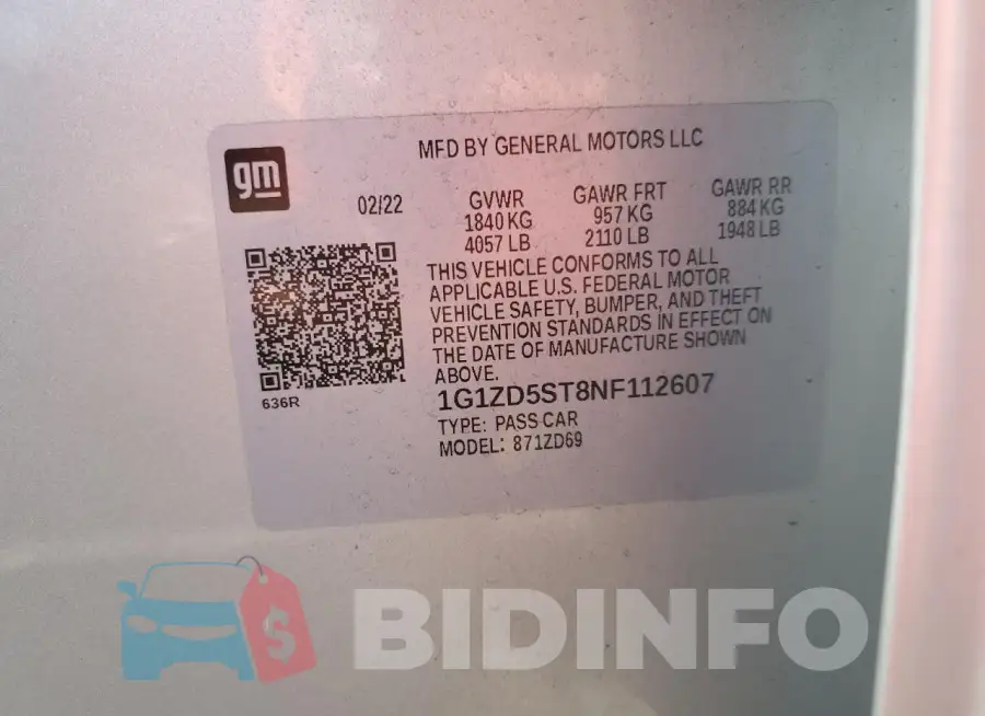 1G1ZD5ST8NF112607 Photo# 12