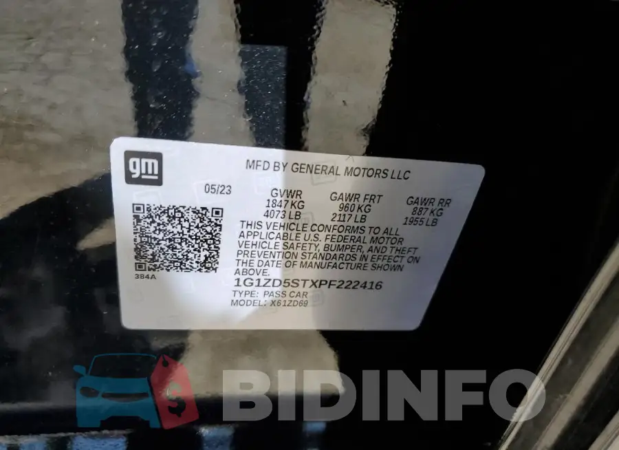 1G1ZD5STXPF222416 Photo# 13