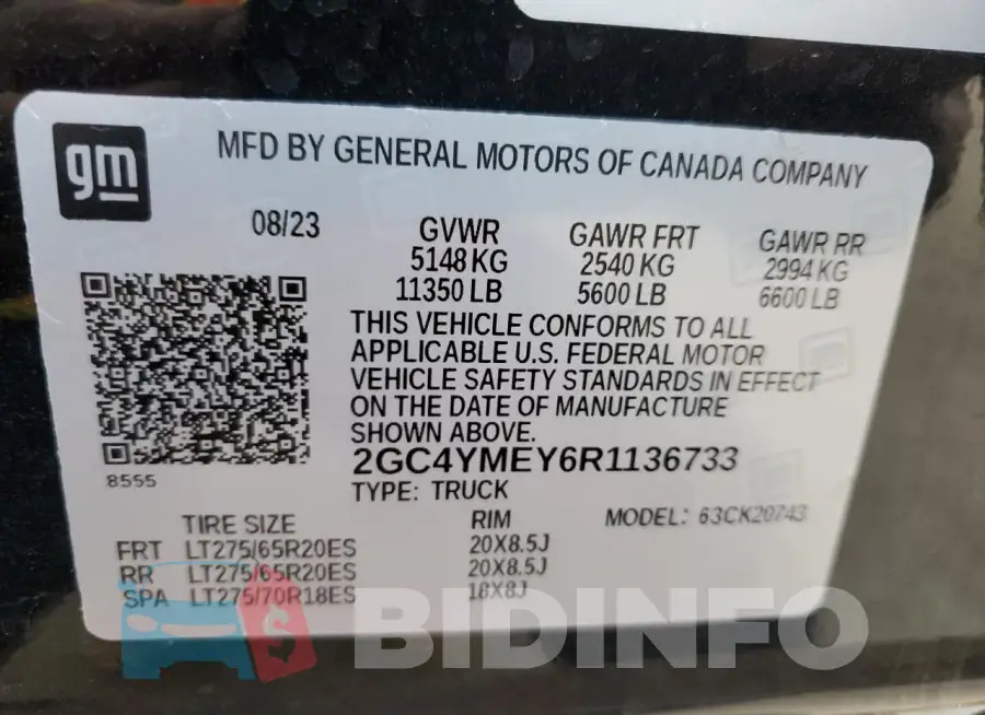 2GC4YMEY6R1136733 Photo# 12