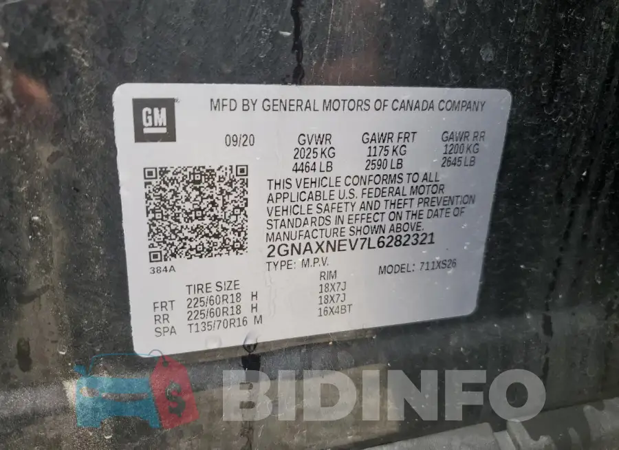 2GNAXNEV7L6282321 Photo# 14