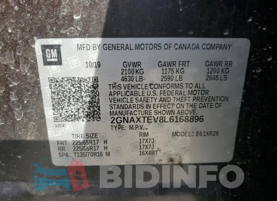 2GNAXTEV8L6168896 Photo# 13
