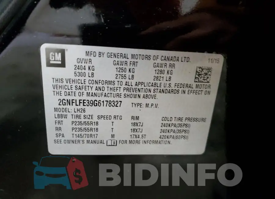 2GNFLFE39G6178327 Photo# 13