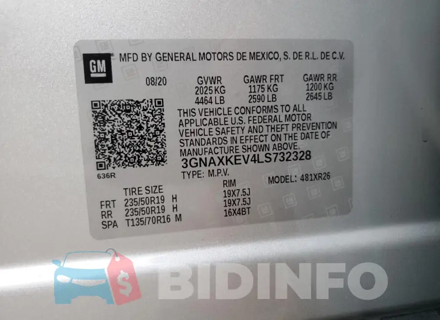 3GNAXKEV4LS732328 Photo# 13