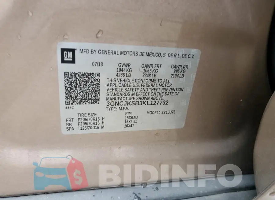 3GNCJKSB3KL127732 Photo# 13