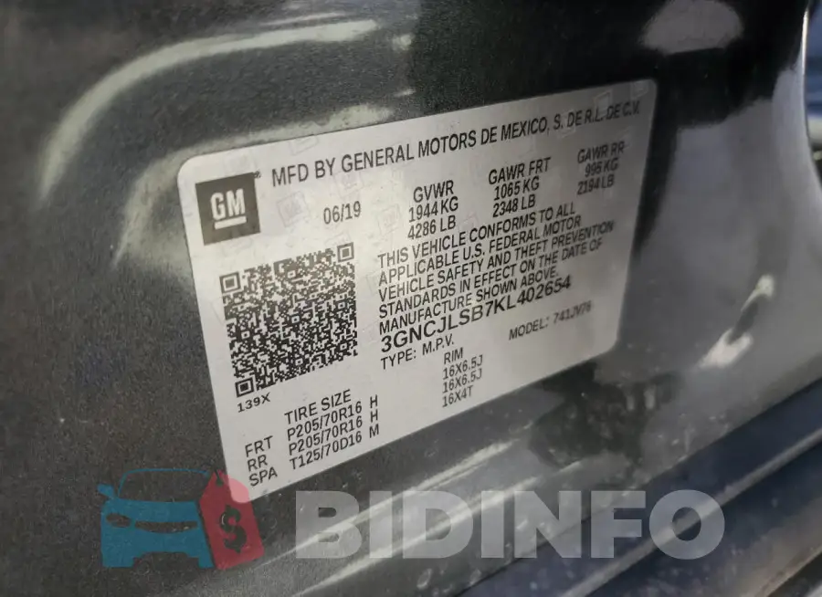 3GNCJLSB7KL402654 Photo# 13