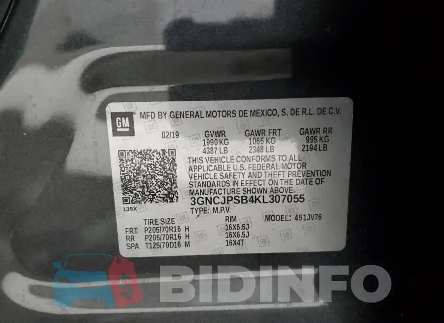 3GNCJPSB4KL307055 Photo# 12