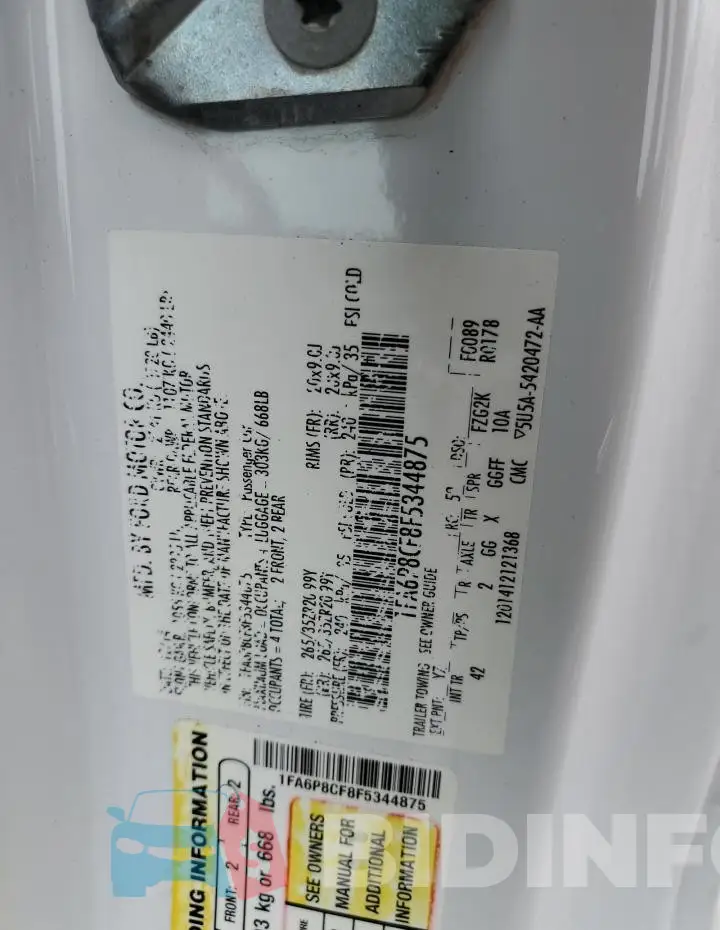 1FA6P8CF8F5344875 Photo# 12