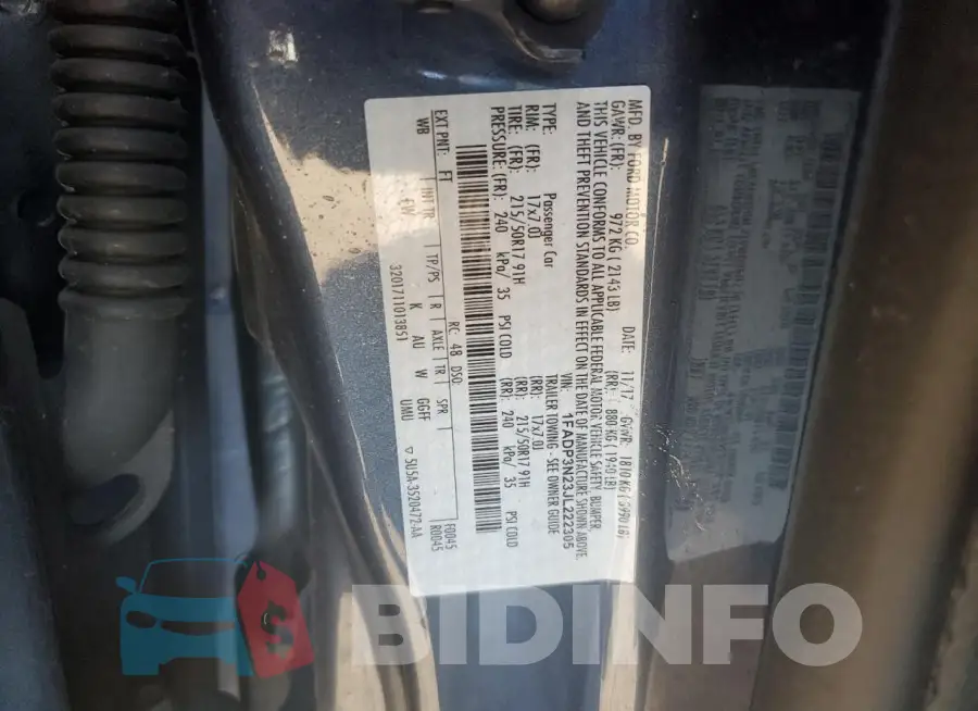 1FADP3N23JL222305 Photo# 12