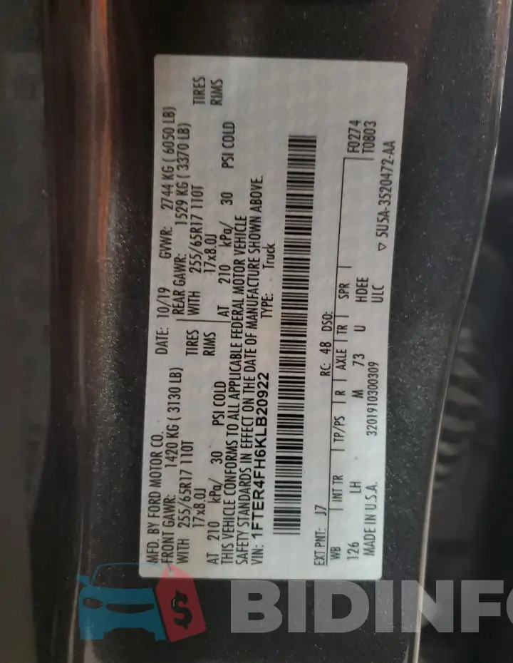 1FTER4FH6KLB20922 Photo# 13