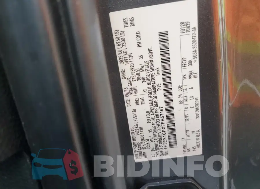 1FTEX1CPXFFB57167 Photo# 12