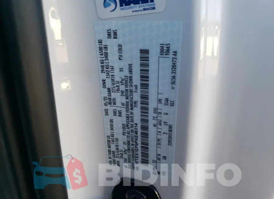 1FTEX1EP9PKE48314 Photo# 12