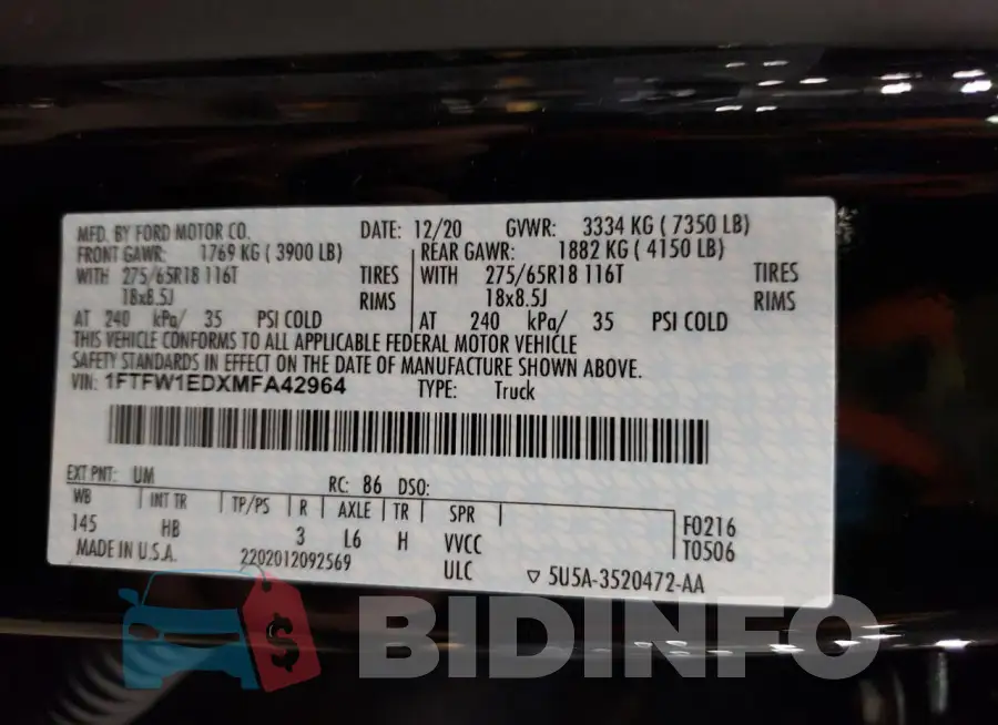 1FTFW1EDXMFA42964 Photo# 12