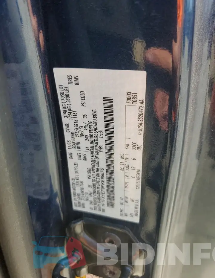 1FTFX1EF9FKE95076 Photo# 12