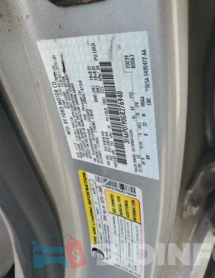 3FA6P0T90GR276940 Photo# 12