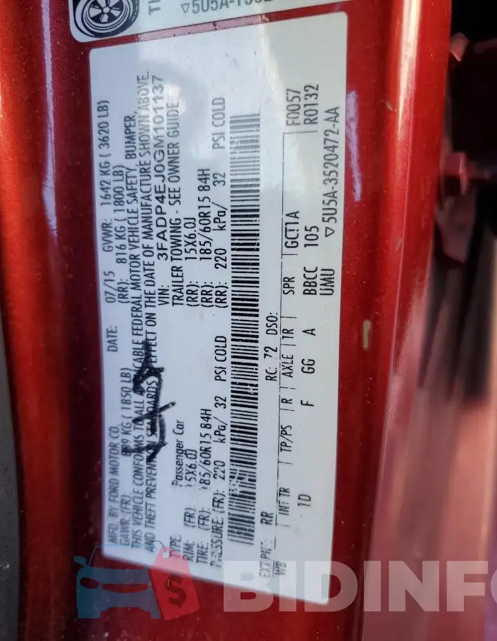 3FADP4EJ0GM101137 Photo# 12