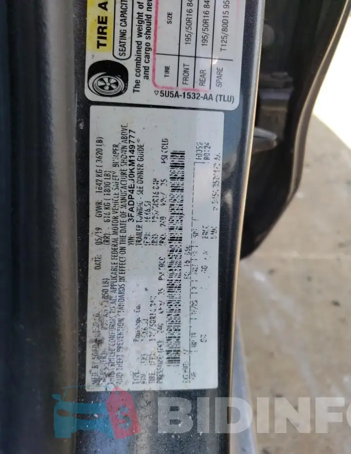 3FADP4EJ0KM149777 Photo# 12